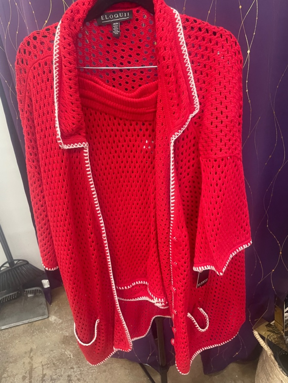 Eloquii Red Crochet Jacket & Shorts - plus size - Picture 4 of 4